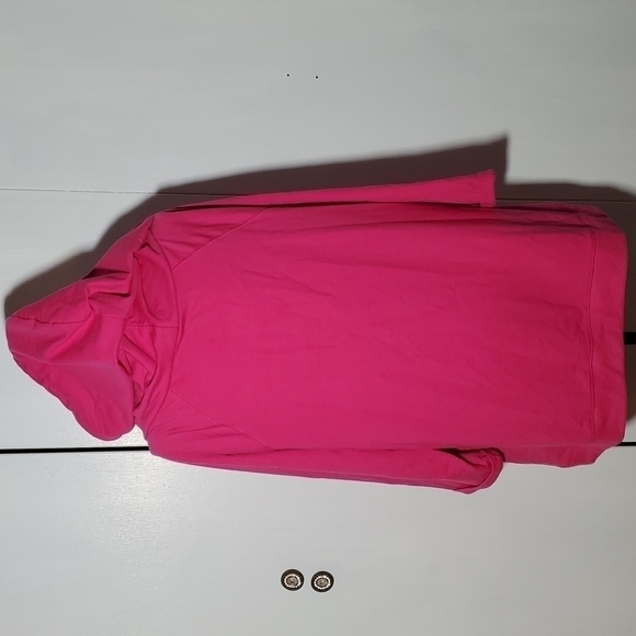 Lane Bryant- Women's oversized COWL neck hooded Sweatshirt 🌸Peony Pink Sz. 1X - Picture 3 of 6